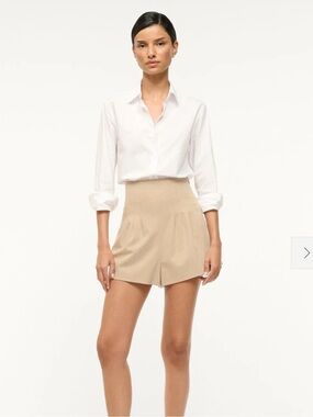 High-Waist Cream Women’s Tailored Shorts